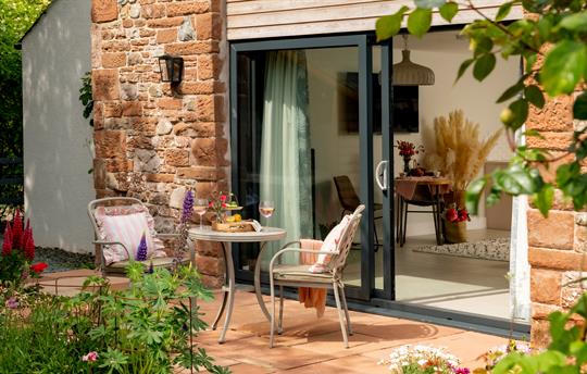 Country cottage garden with private hot tub