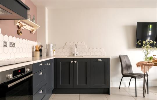 open plan kitchen and living room