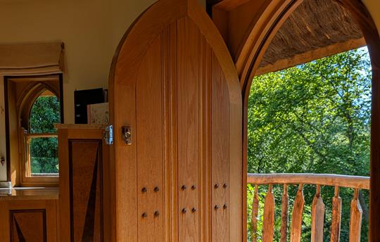 Doors open out onto the balcony 