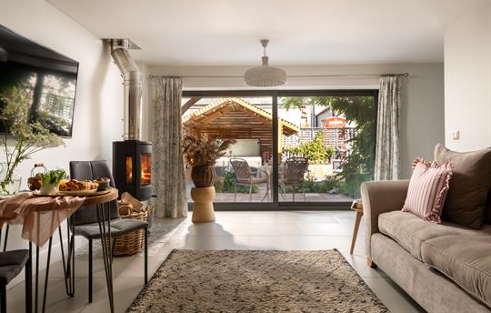 open plan living room and kitchen