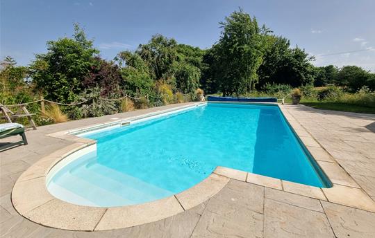 Outdoor heated swimming pool
