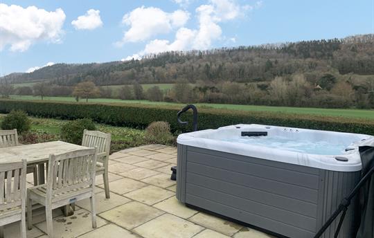 Private hot tub with stunning countryside views