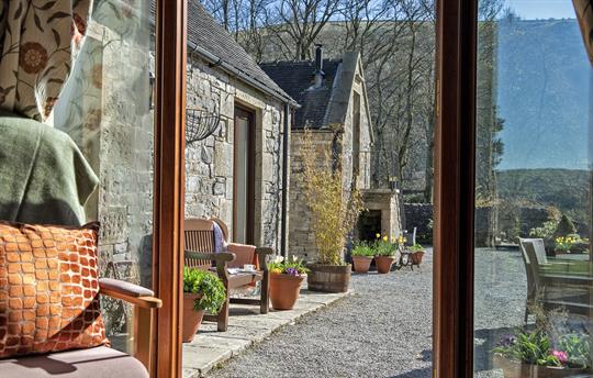 View out of Coach House, french windows