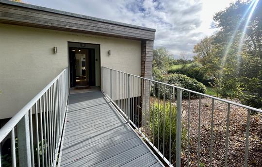 Level entrance from the parking area