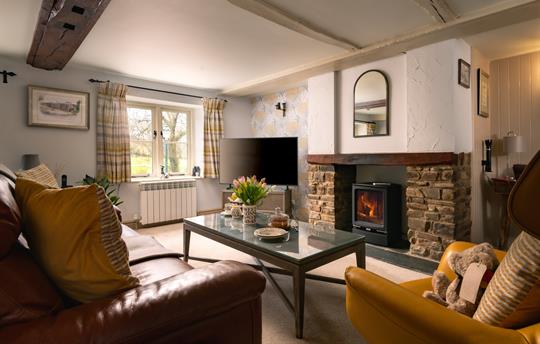 Wheel Room lounge with TV and Fire