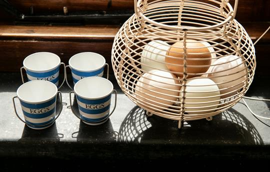 Fresh eggs on arrival