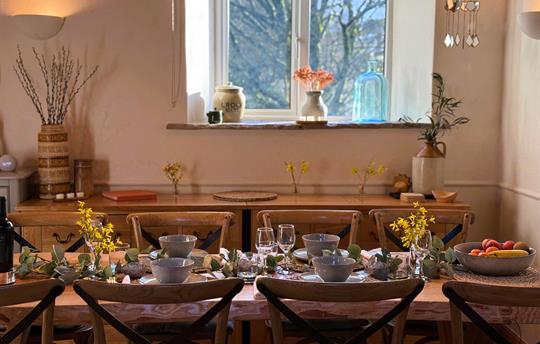 Byre table set for dinner