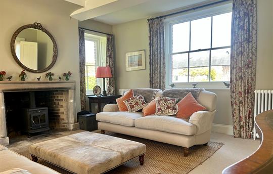 The elegant drawing room in Monnington House
