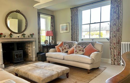 The elegant drawing room in Monnington House