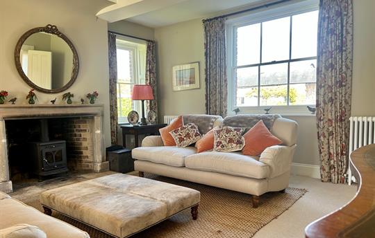 The elegant drawing room in Monnington House