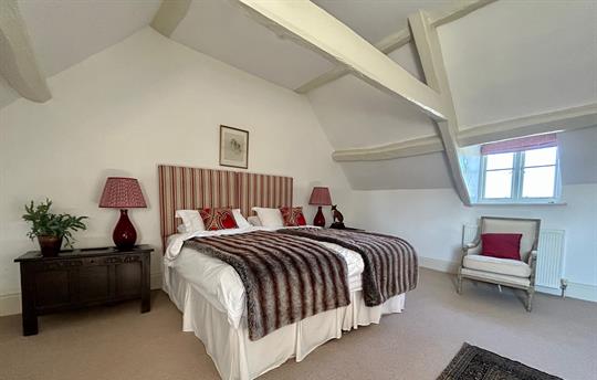 Red Paisley Bedroom in Monnington House