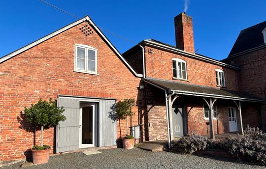Monnington House and Garden Cottage on the left