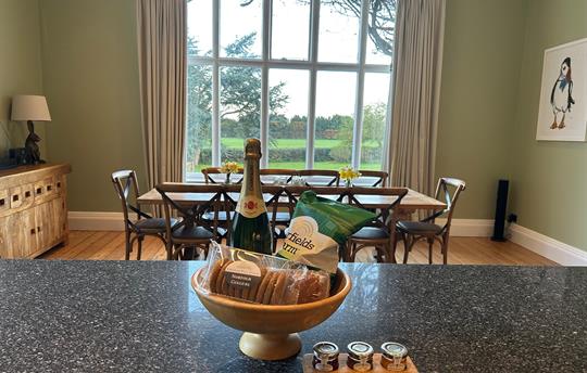 Welcome pack in the kitchen at Gresham Halll