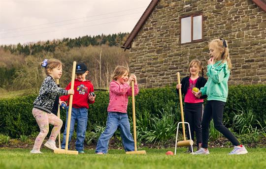 Croquet lawn with equipment provided