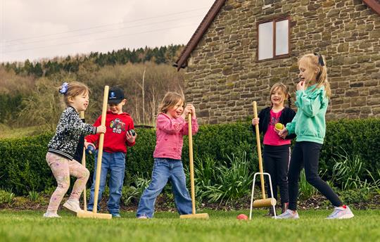 Croquet lawn with equipment provided
