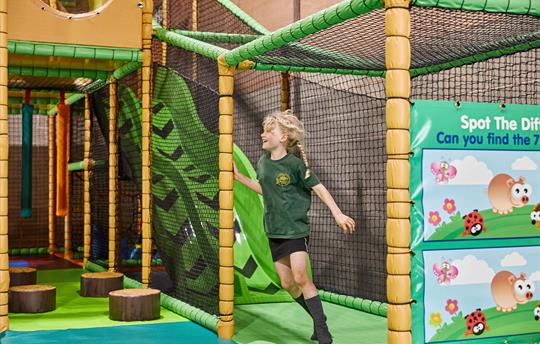 Large soft play area within games barn