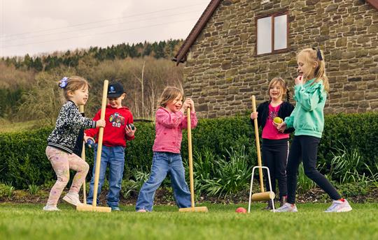 Croquet lawn with equipment provided