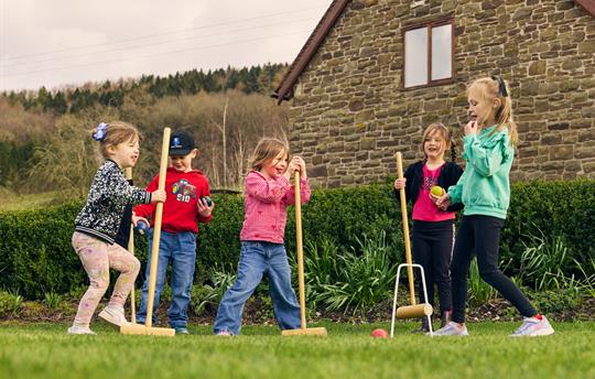 Croquet lawn with equipment provided