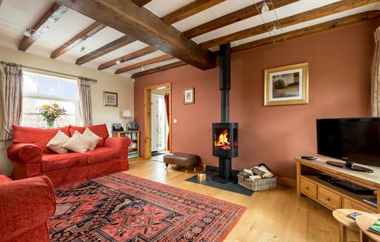 Foldyard living with log burner
