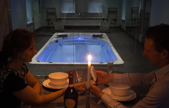 Private dining beside the pool