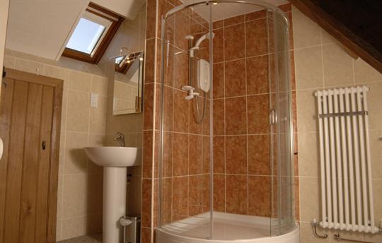 Shower room at Betws Bach Farmhosue