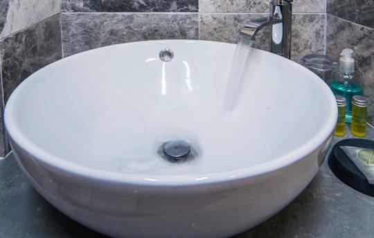 Local slate and beautiful marble