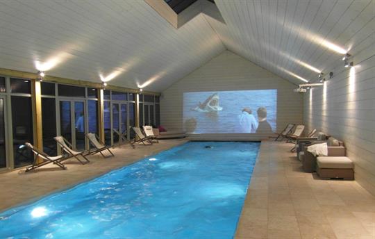 Watch a movie while swimming