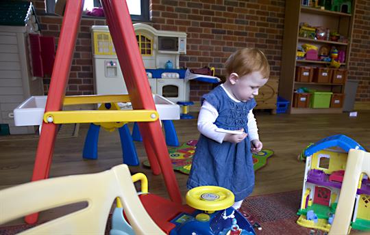 under 5's area with child