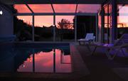 Sunset over the pool