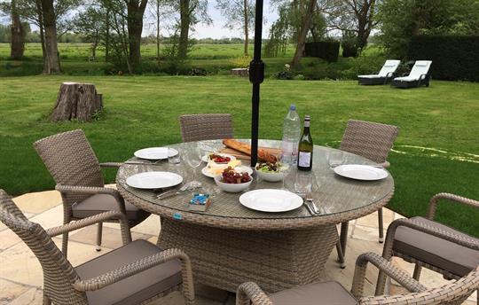 Enjoy the view while eating outside