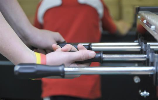 table football in the Big Play Barn 