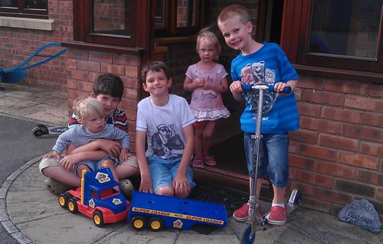 Having fun with some of our toys