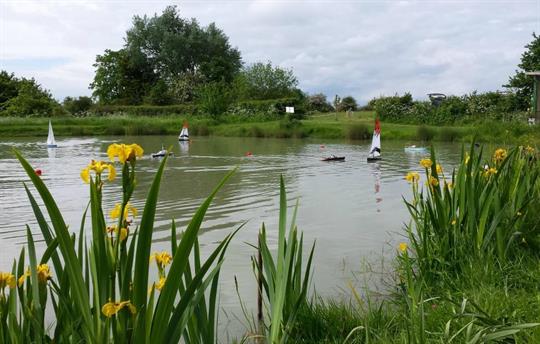 Model boating lake on site