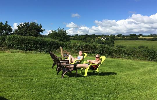 Enjoying the Devon sunshine