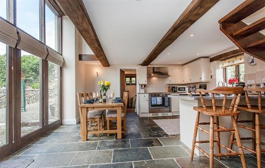 Barn kitchen and dining area