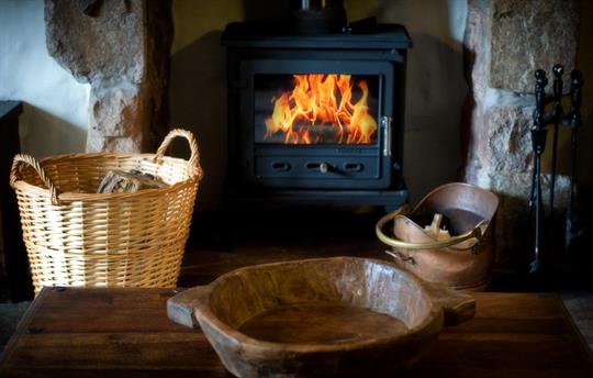 Relax by a roaring fire