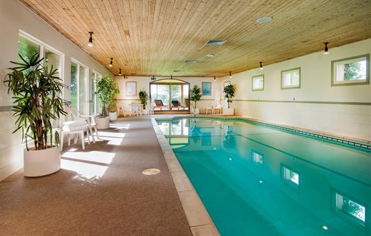 The heated indoor pool