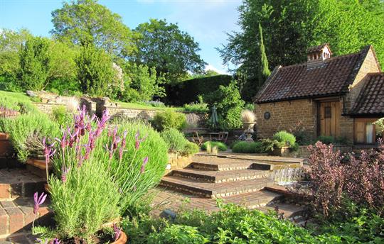 Flowers and running water