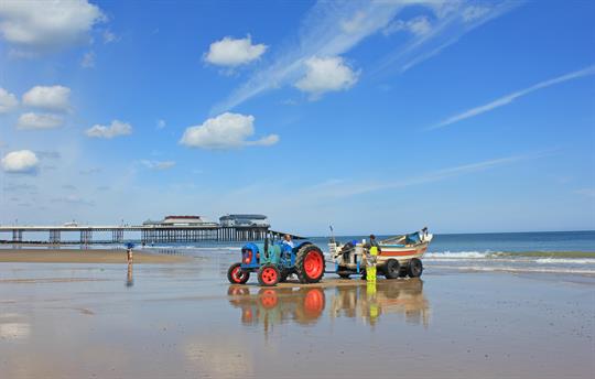 Crab boat at Cromer beach