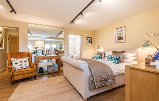 Spacious bedroom area