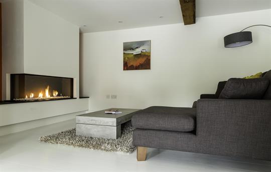 Modern gas fire to relax by