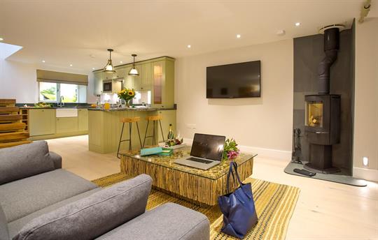 Cosy upto a log burning stove