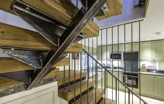 Unique railway sleeper staircase